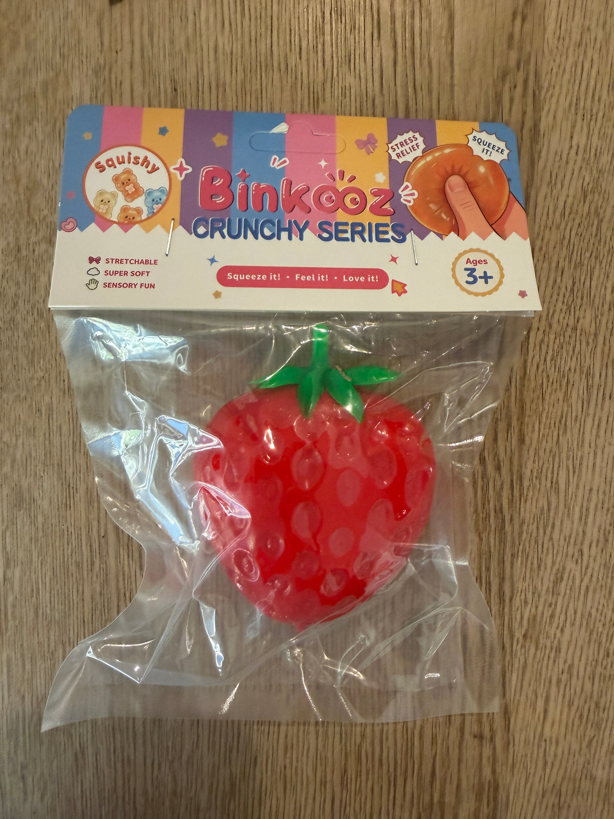 Strawberry crunchy squishy block