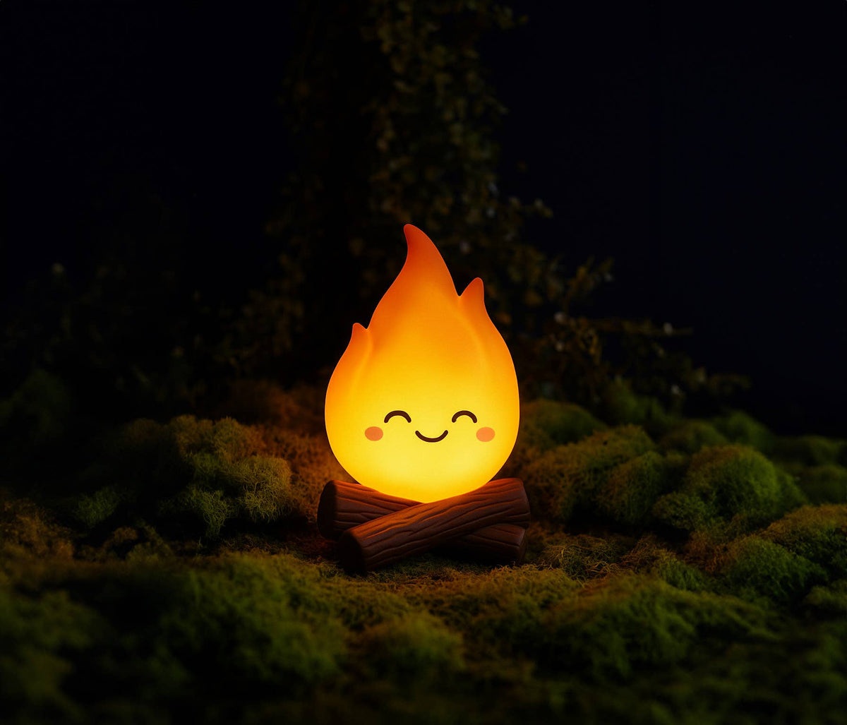 Mushi Ambient Fire Night Light - Squishy Silicone USB-C