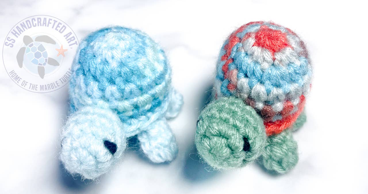 Hand Knitted Coastal Turtle 3"