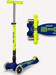 Micro Maxi Foldable LED Scooter Blue Yellow