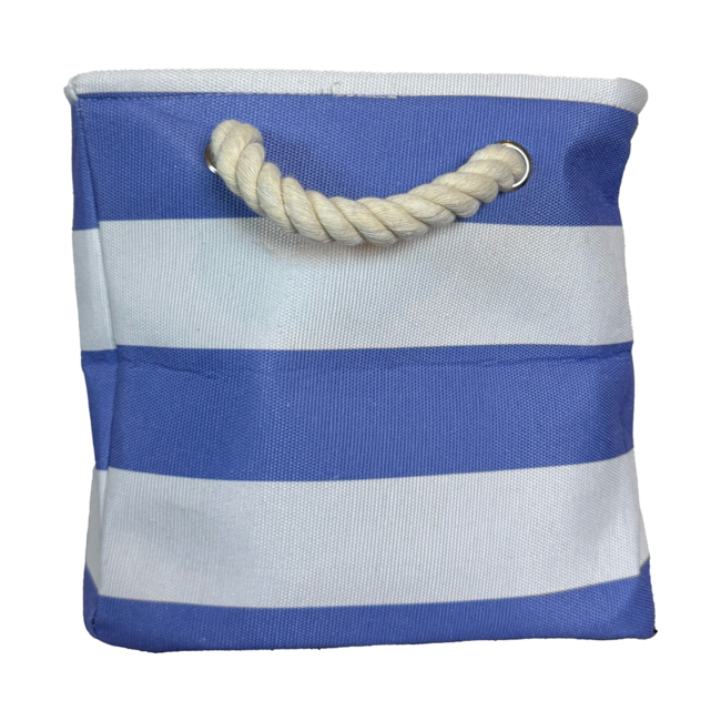 Striped Canvas Tote Blue