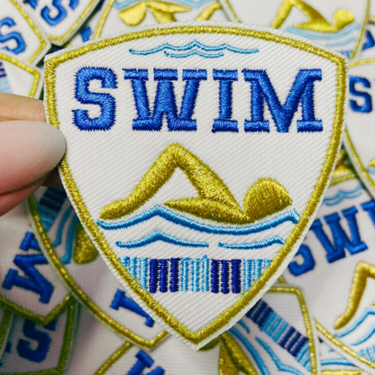 3" SWIM  -  Embroidered Hat Patch