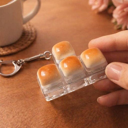 Toast Bread Clicker Key Holder (With Case)