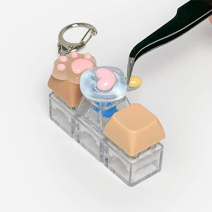 Trending DIY Keyboard Keychain Kit – Clickable 3-Keycap Set!