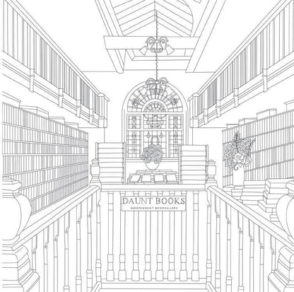 Cozy Bookshops: Colouring Book :