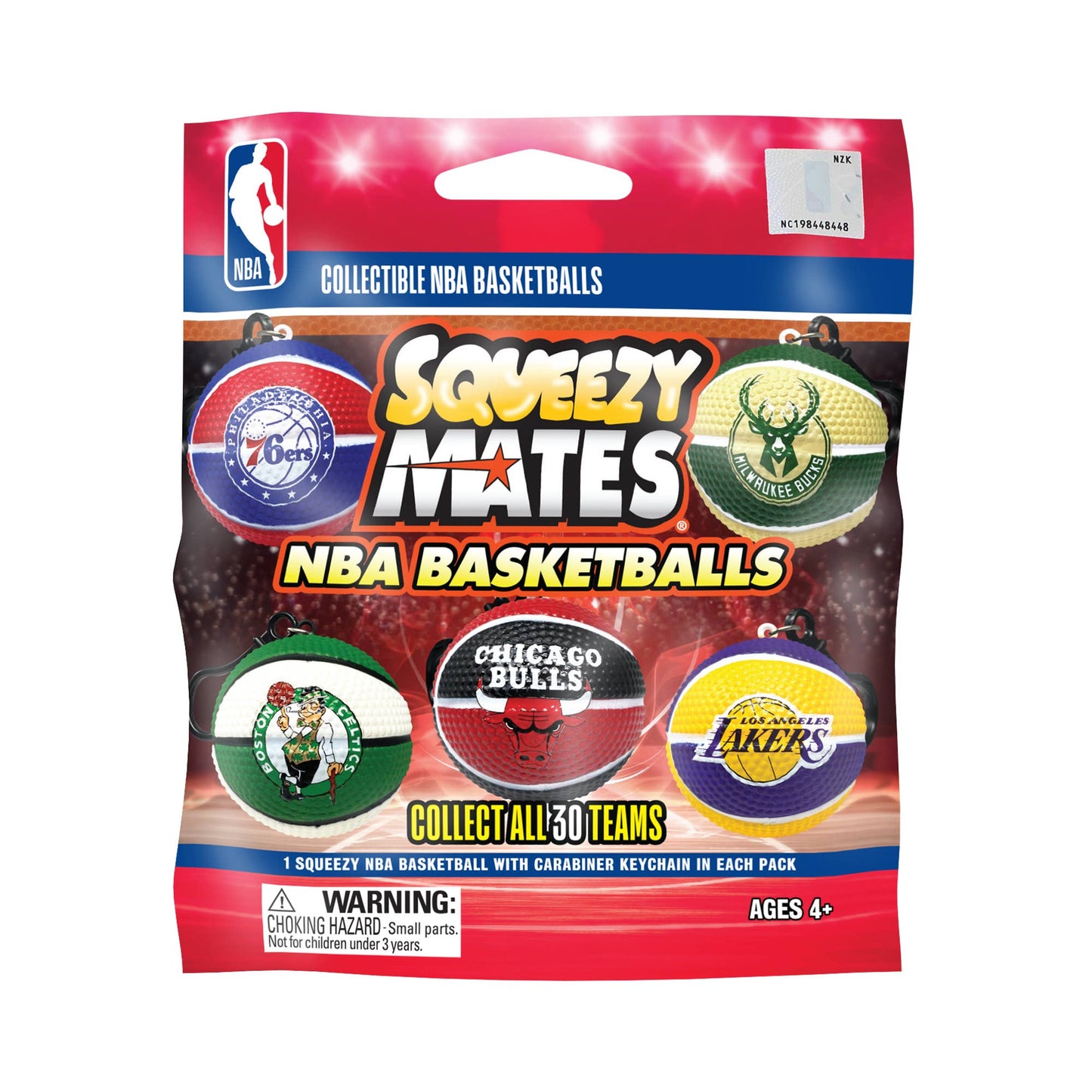 SqueezyMate NBA Basketballs Series 1 Gravity Feed Display -