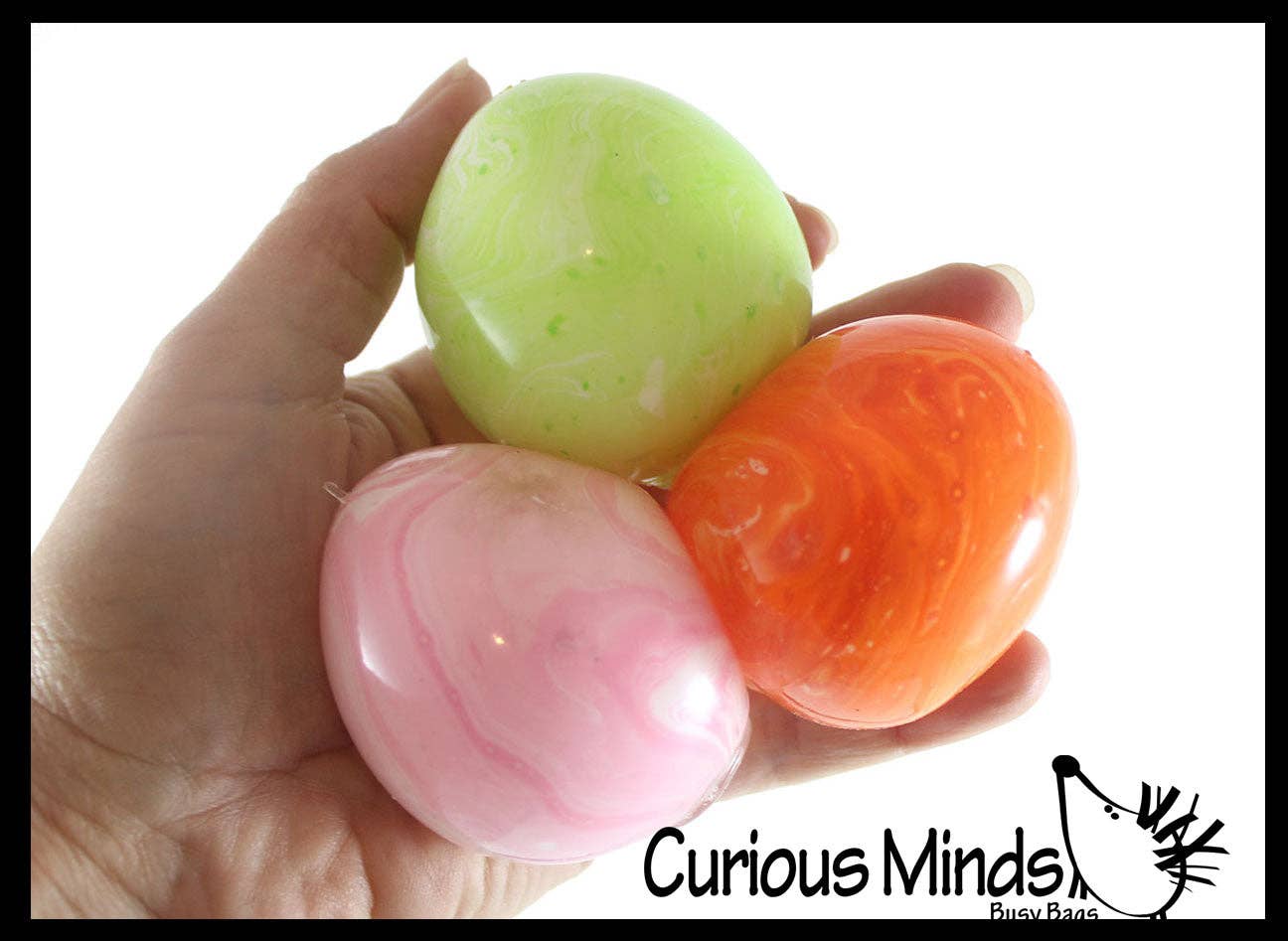 1 Easter Egg Soft Squishy Doh Ball - Marbled Egg Shaped