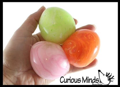 1 Easter Egg Soft Squishy Doh Ball - Marbled Egg Shaped