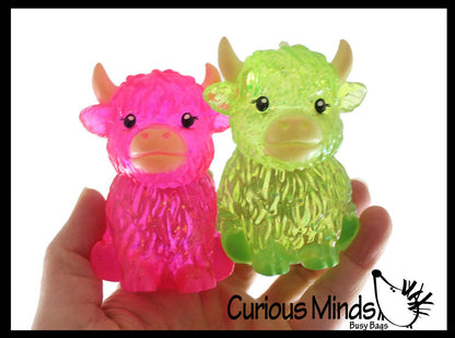 Highland Cow Shaped Ball - Thick Glue/Gel Syrup Molasses Stretch Ball Maltose- Ultra Squishy and Moldable Slow Rise Relaxing Sensory Fidget Stress Toy