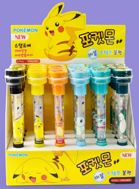 Pokémon Bubble Stamp + Ballpoint Pen + Bubble Wand