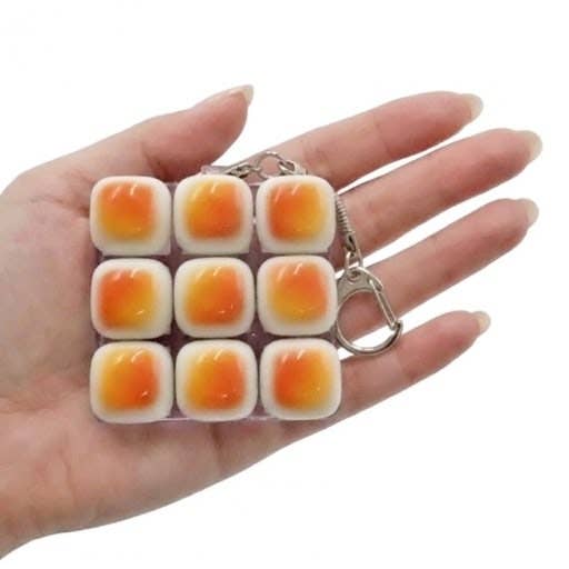 9-Key Toast Bread Keyboard Clicker Keychain