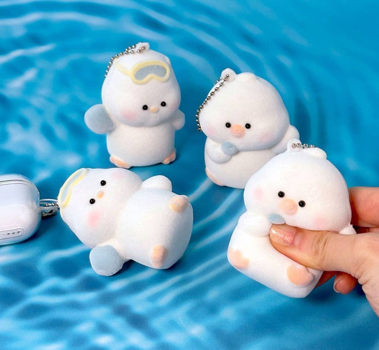 Soft Fluffy Duck Squishy Keychain