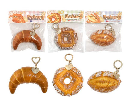 Realistic Bakery Squishy Keychain – Croissant/ Donut/Bread