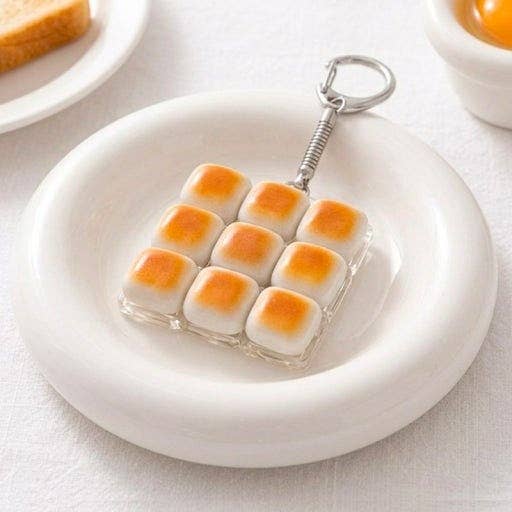 9-Key Toast Bread Keyboard Clicker Keychain
