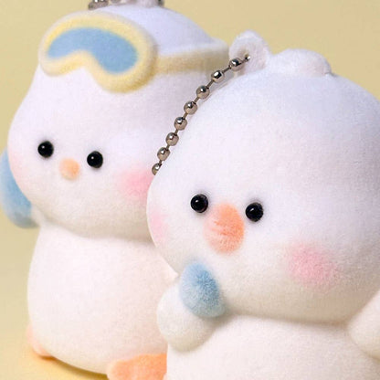 Soft Fluffy Duck Squishy Keychain