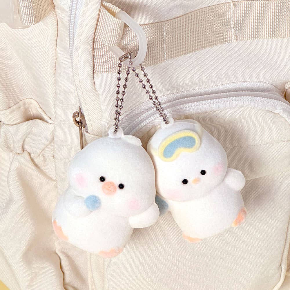 Soft Fluffy Duck Squishy Keychain