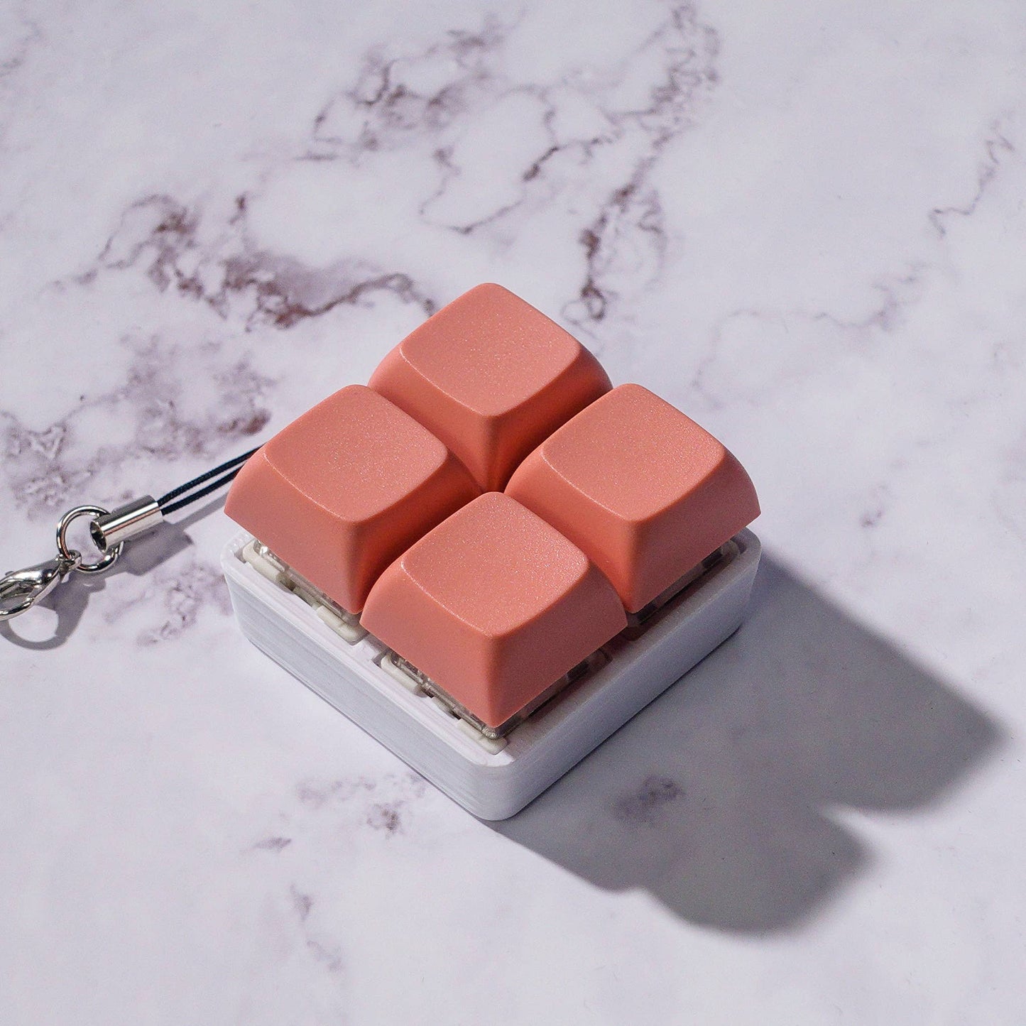 4 Key Square Clicky Sound Keyboard Fidget Keychain