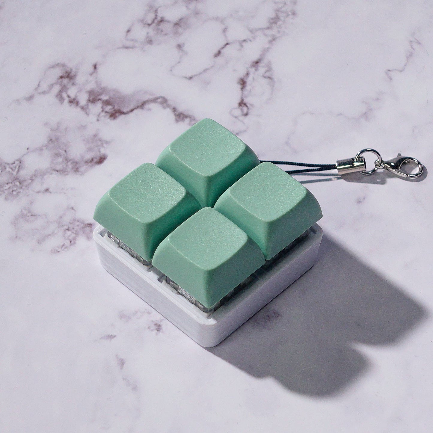 4 Key Square Clicky Sound Keyboard Fidget Keychain