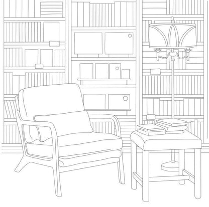 Cozy Bookshops: Colouring Book :