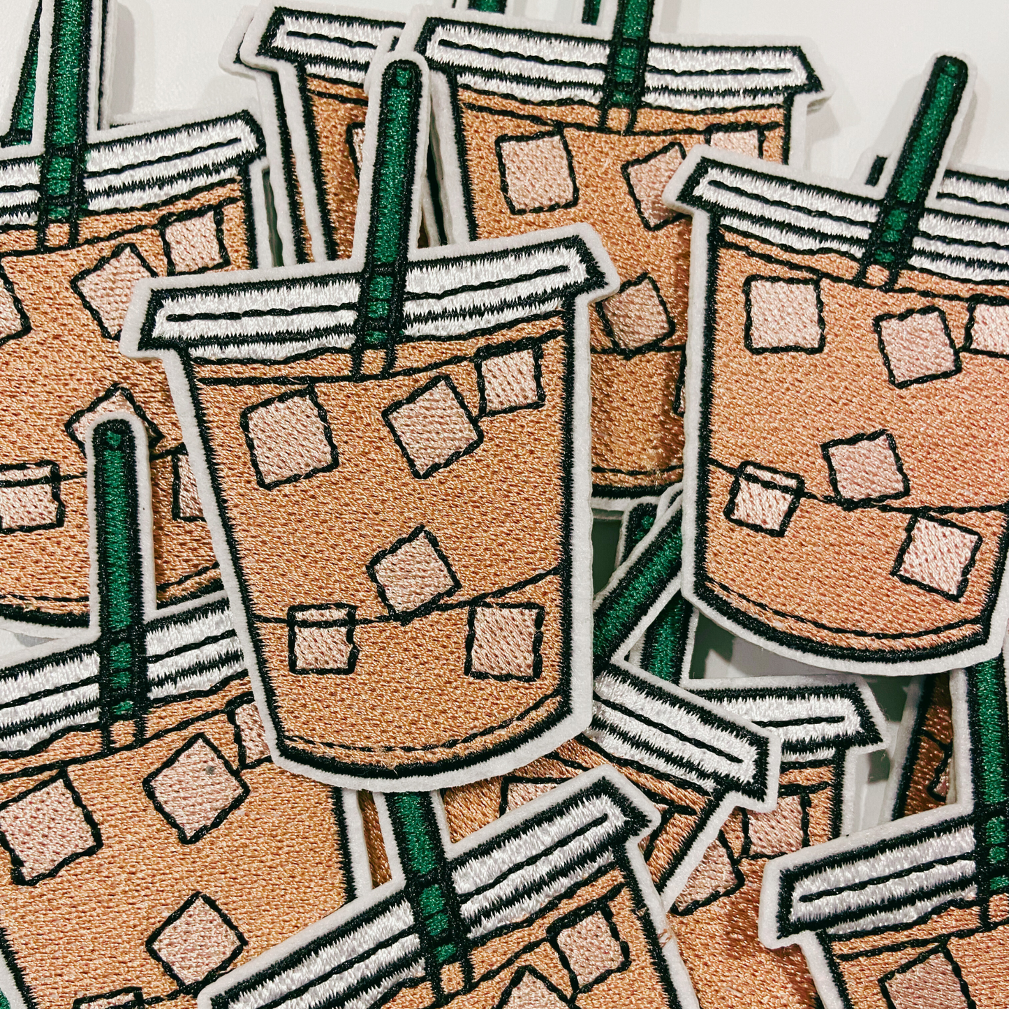 3.5" Iced Coffee  -  Embroidered Hat Patch
