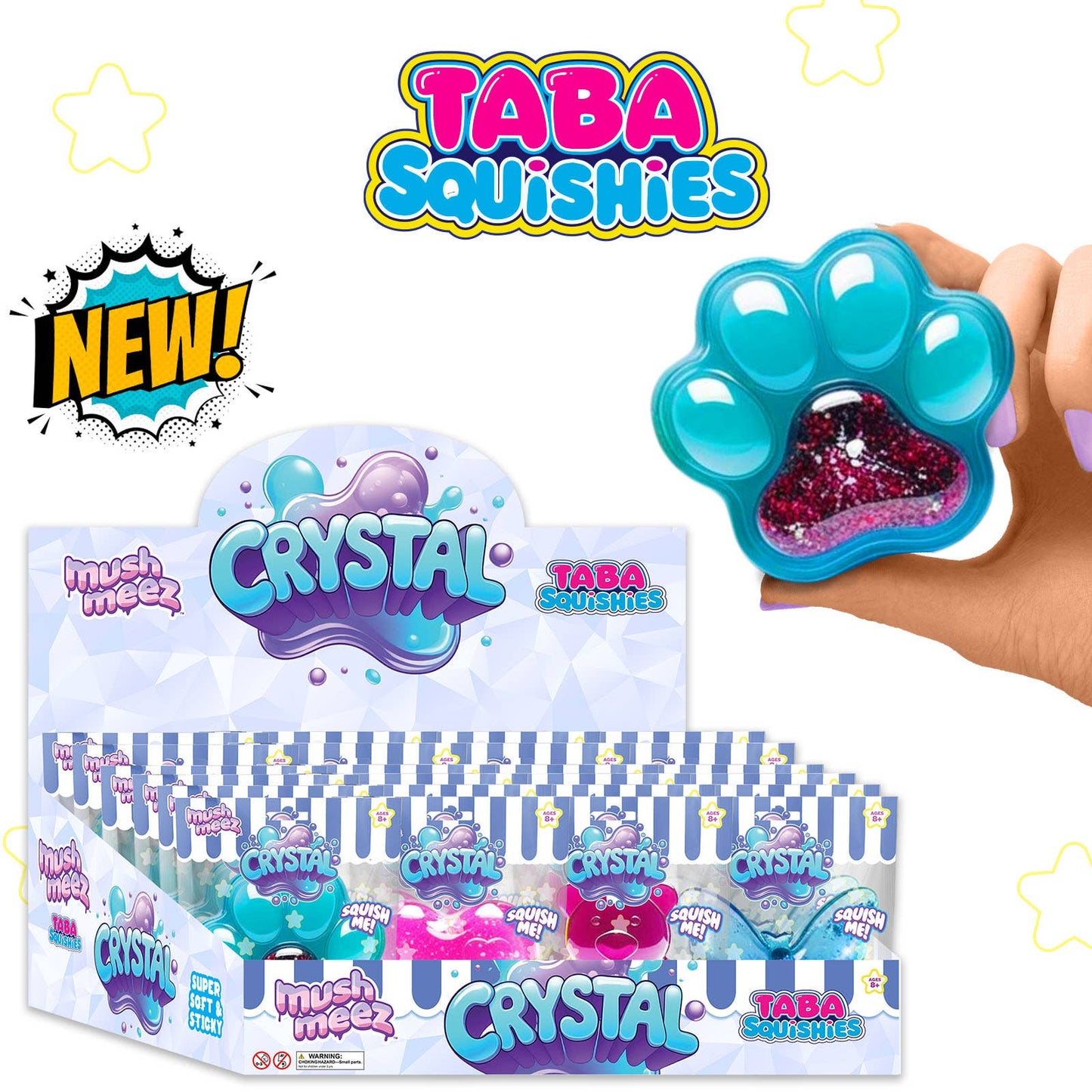 Taba Squishies Mushmeez Crystal Clear