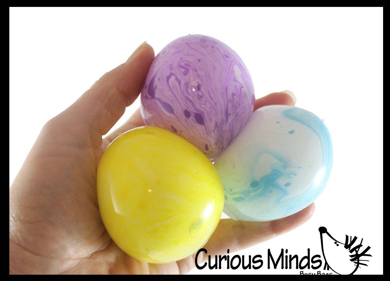1 Easter Egg Soft Squishy Doh Ball - Marbled Egg Shaped
