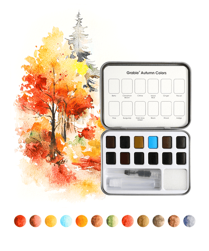 Watercolor Pocket Set Of 12 With Brush