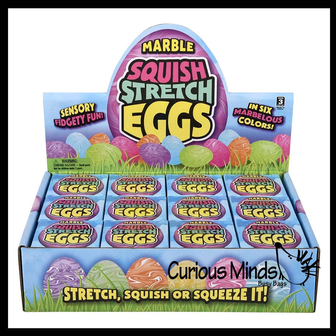 1 Easter Egg Soft Squishy Doh Ball - Marbled Egg Shaped