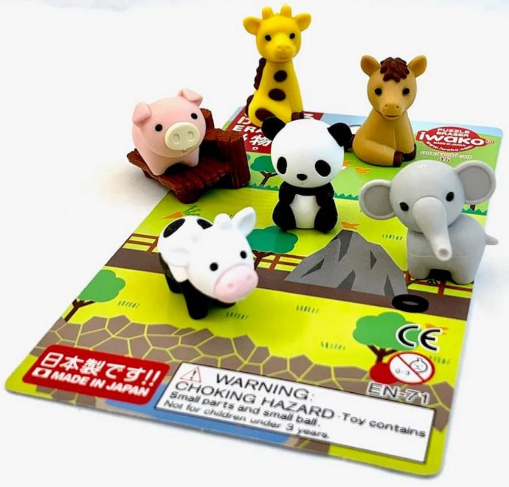 Zoo Animal Eraser Card Se