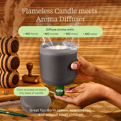 Flameless Candle Diffuser -  Frosted Charcoal**SOLD OUT***