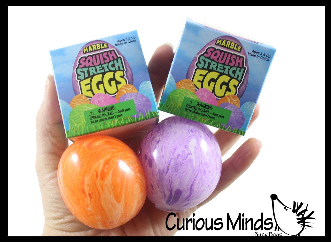 1 Easter Egg Soft Squishy Doh Ball - Marbled Egg Shaped