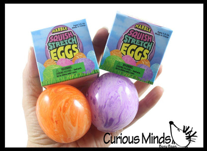 1 Easter Egg Soft Squishy Doh Ball - Marbled Egg Shaped