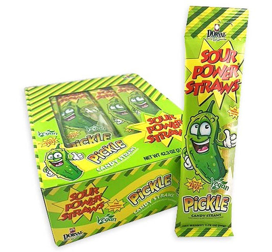 Sour Power Pickle Flavor Sour Straws Limited Edition 1.75 oz