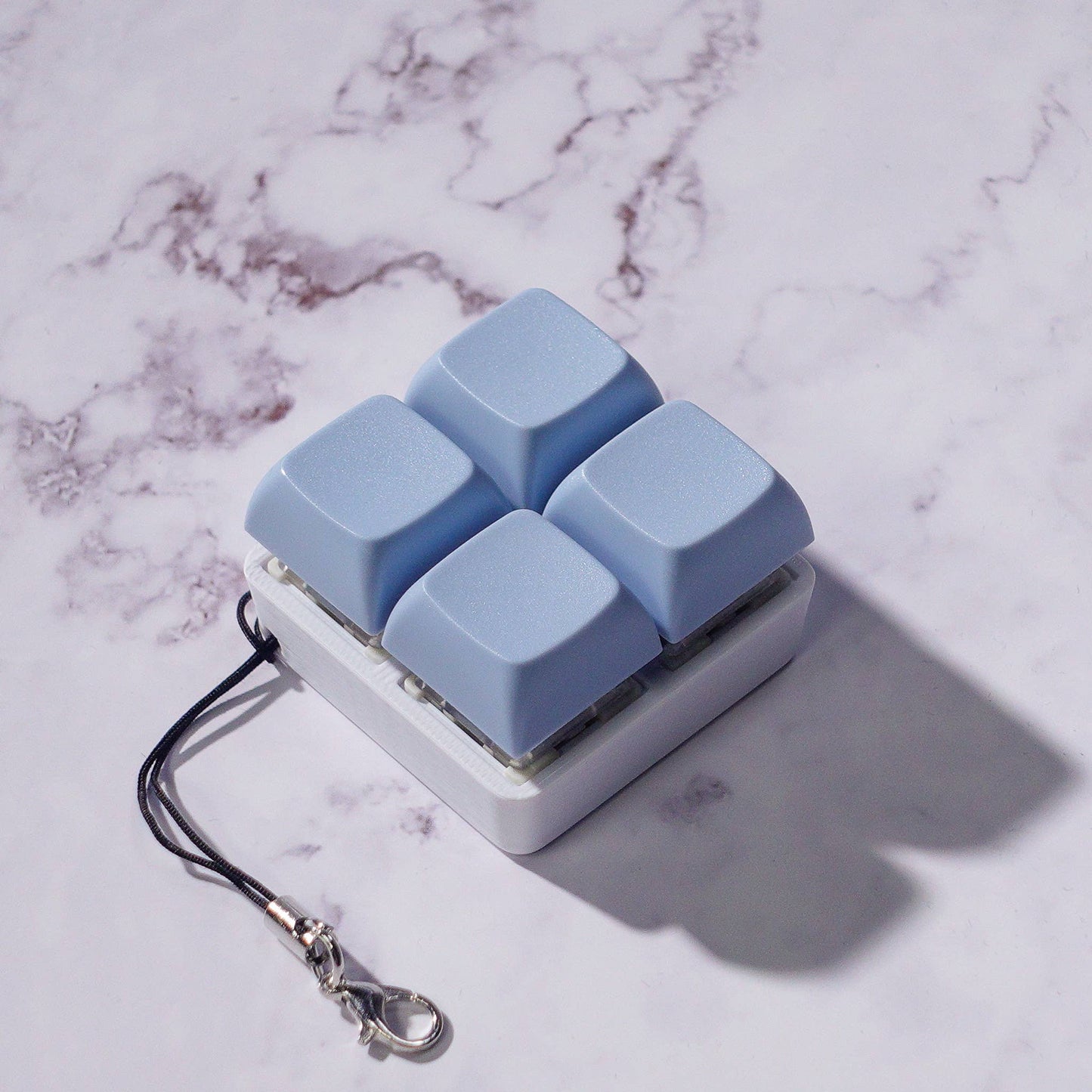 4 Key Square Clicky Sound Keyboard Fidget Keychain