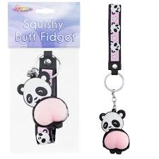 Panda Squishy Butt Keychain with Wrist Lanyard