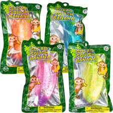 Squish Glitter Sugar Banana 5.25in Asst (12pcs)