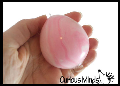 1 Easter Egg Soft Squishy Doh Ball - Marbled Egg Shaped
