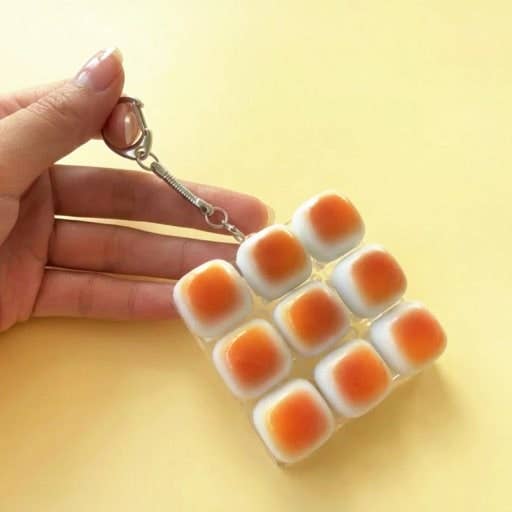 9-Key Toast Bread Keyboard Clicker Keychain
