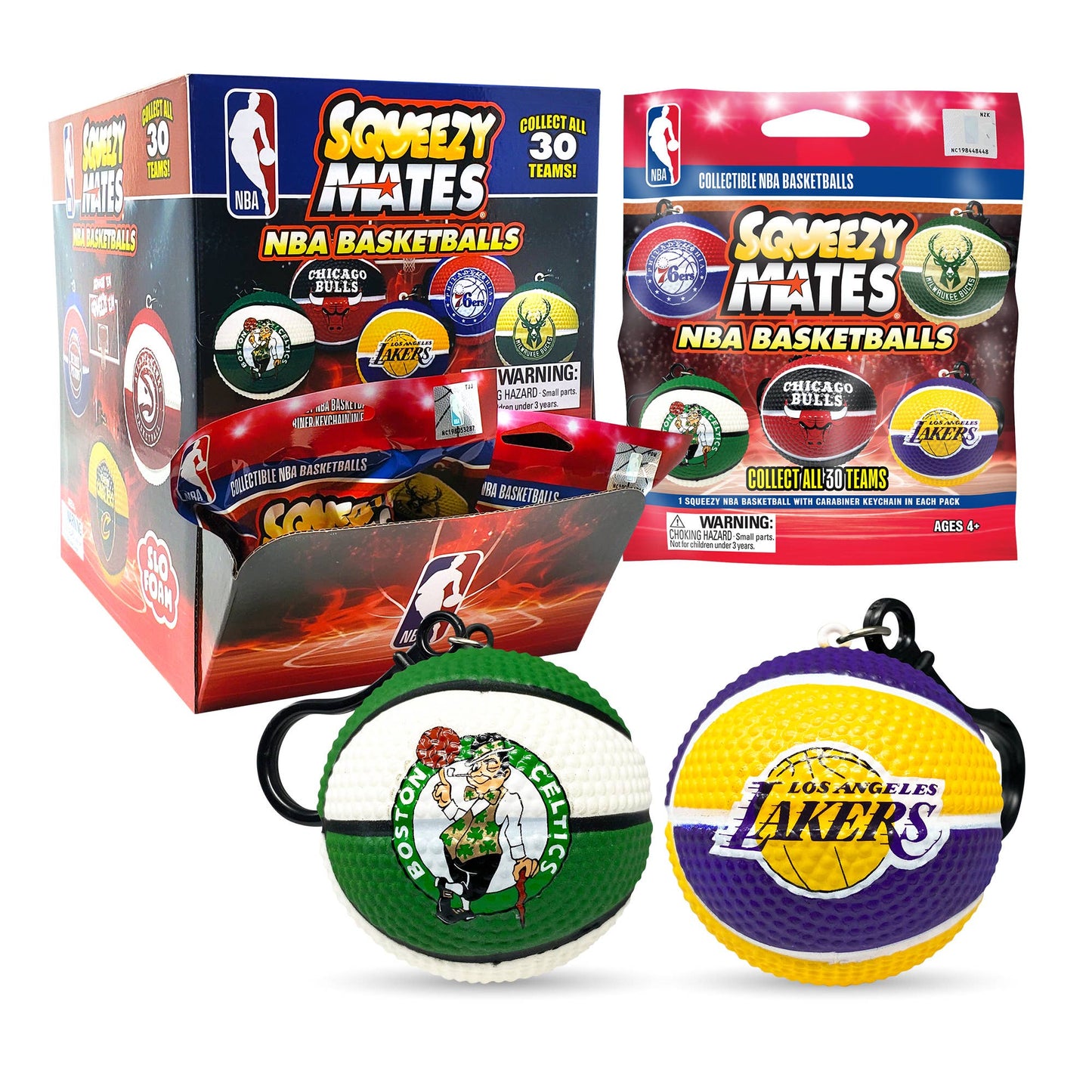 SqueezyMate NBA Basketballs Series 1 Gravity Feed Display -