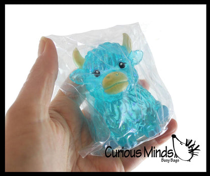 Highland Cow Shaped Ball - Thick Glue/Gel Syrup Molasses Stretch Ball Maltose- Ultra Squishy and Moldable Slow Rise Relaxing Sensory Fidget Stress Toy