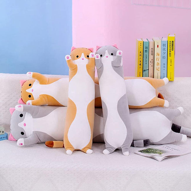 Long Grey Tabby Cat Pillow